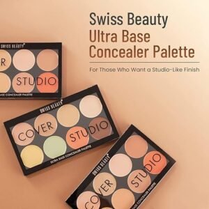 Swiss Beauty Ultra Base Concealer Radiant, Cream Palette | Light Weight Multi-Purpose Concealer Color Corrector Palette