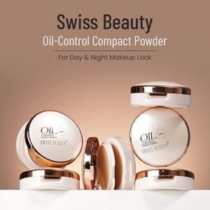 Swiss Beauty Oil Control Compact Powder 2 in 1| Lightweight Compact Powder For Matte Flawless Finish