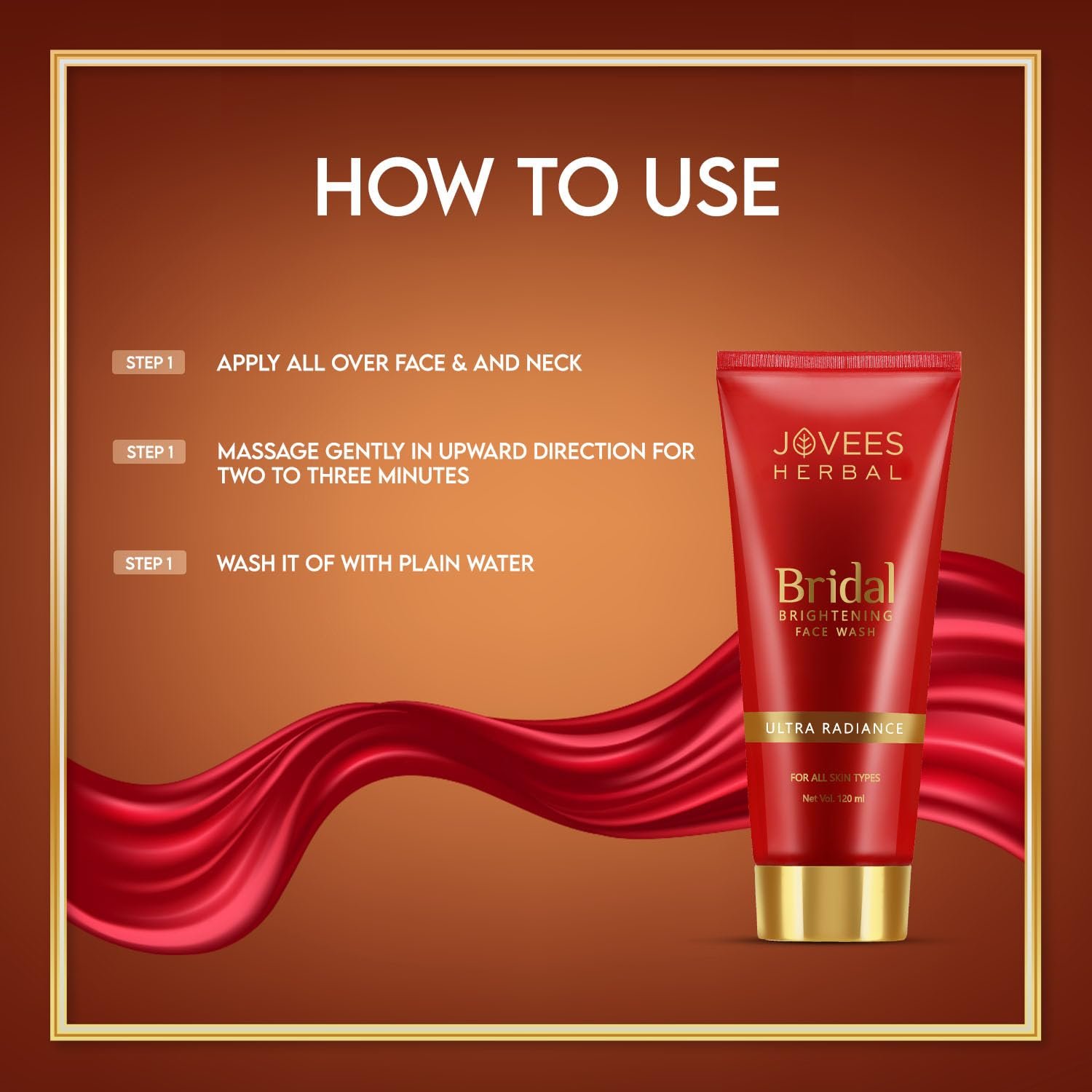 Jovees Herbal Bridal Brightening Face Wash | Ultra Radiance For Brightening Skin | Reduces Dark Spot For All Skin Types 120ml - Image 2