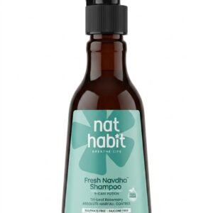 Nat Habit Anti-Hair Fall Rosemary Shampoo | 6X Hairfall Reduction | Tri-Leaf Formula with Hibiscus, Curry & Neem | Sulphate & Paraben Free | Soy Ferment Protein | Amla Reetha Shikakai | 125ml