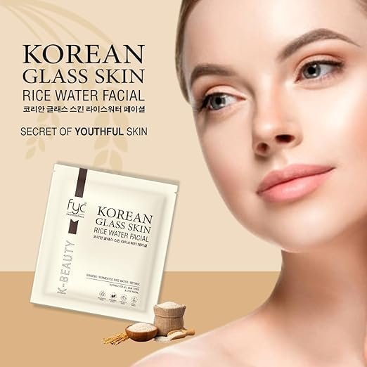 FYC Professional Korean Glass Glow Facial Kit 9 Step | Rice Water, Ginseng & Niacinamide | Brightening, Anti Aging, Deep Cleansing | 183g - Image 3