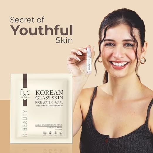FYC Professional Korean Glass Glow Facial Kit 9 Step | Rice Water, Ginseng & Niacinamide | Brightening, Anti Aging, Deep Cleansing | 183g - Image 4