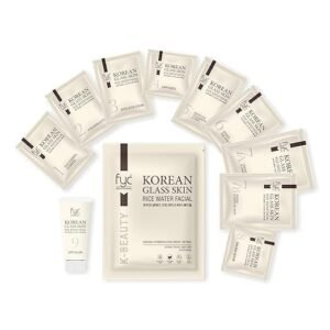 FYC Professional Korean Glass Glow Facial Kit 9 Step | Rice Water, Ginseng & Niacinamide | Brightening, Anti Aging, Deep Cleansing | 183g