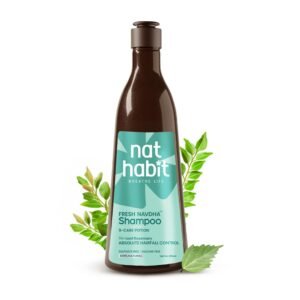 Nat Habit Anti-Hair Fall Rosemary Shampoo | 6X Hairfall Reduction | Tri-Leaf Formula with Hibiscus, Curry & Neem | Sulphate & Paraben Free | Soy Ferment Protein | Amla Reetha Shikakai | 225ml