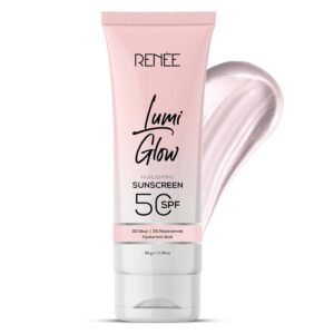 RENEE Lumi Glow Highlighting Sunscreen with SPF 50 | In-Vivo Tested | With Niacinamide & Hyaluronic Acid | Lightweight & Non-Sticky | No White Cast | Protects against UVA-UVB | Radiant Finish | 50g