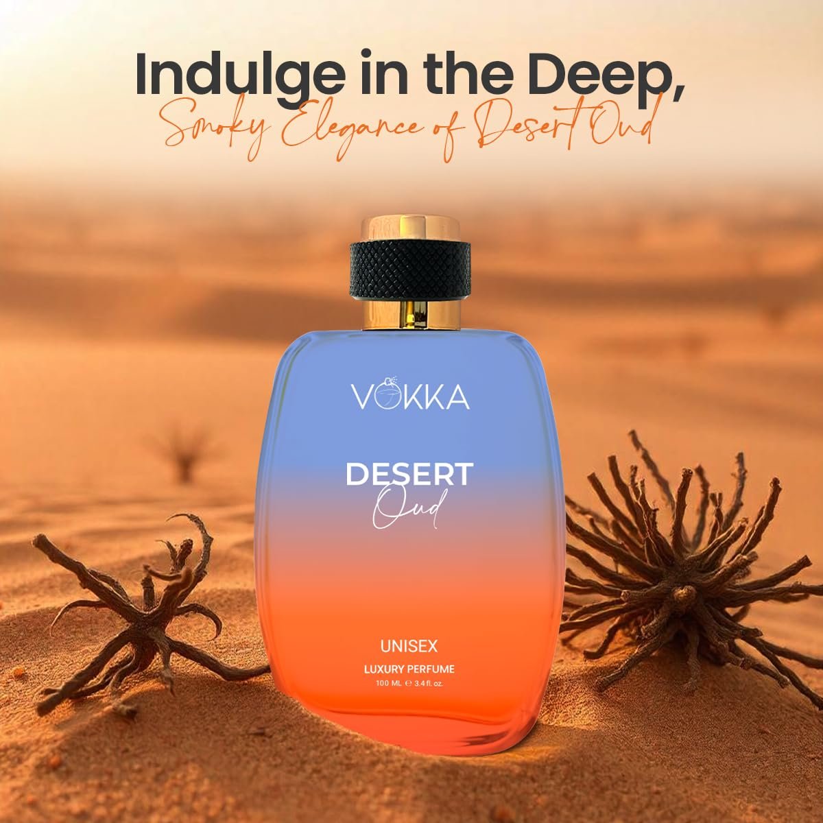 Vokka Desert Oud 100ml Perfume | Unisex Luxury Long Lasting Arabian Perfume For Men And Women | Arabic Woody Scent Eau De Parfum | EDP Fragrance for Gift | Notes: Spicy Agarwood Ambery - Image 6