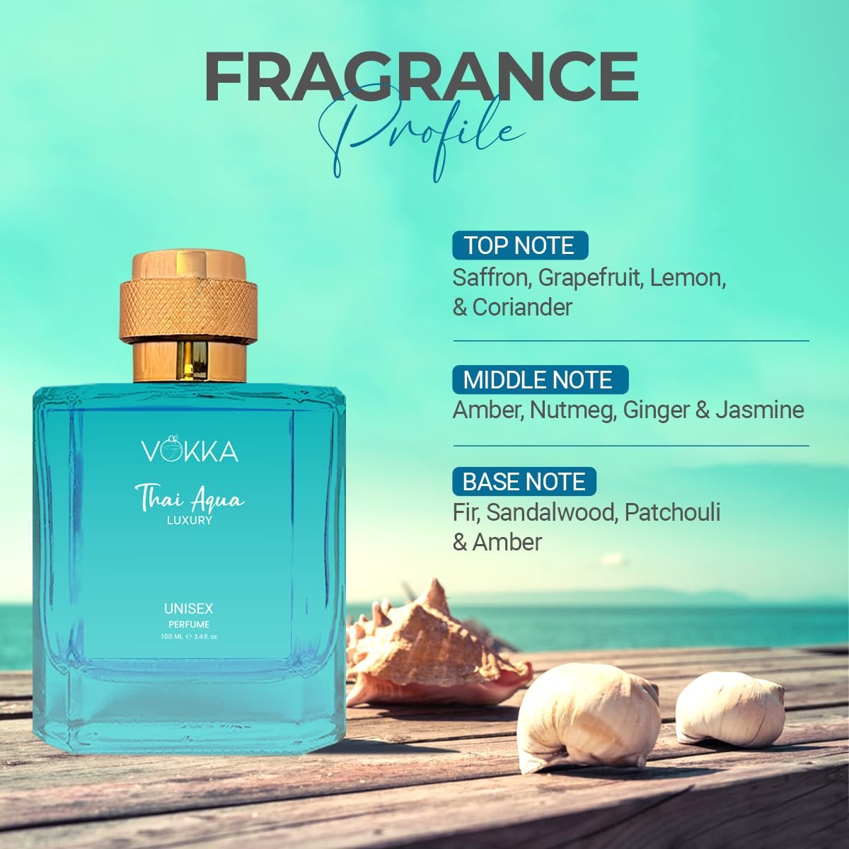 VOKKA Thai Aqua 100 ml | Unisex Luxury Long Lasting Perfume For Men And Women | Fresh Scent Eau De Parfum | EDP Fragrance for Gift | Notes: Aqua Sandalwood Patchouli - Image 4