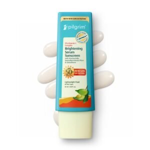 Pilgrim 5% Vitamin C Brightening Serum Sunscreen SPF 50+ PA++++ with Glutathione & Niacinamide | InVivo Tested | New Gen UV Filters | Lightweight Fluid | All Skin Types | No White Cast -50ml