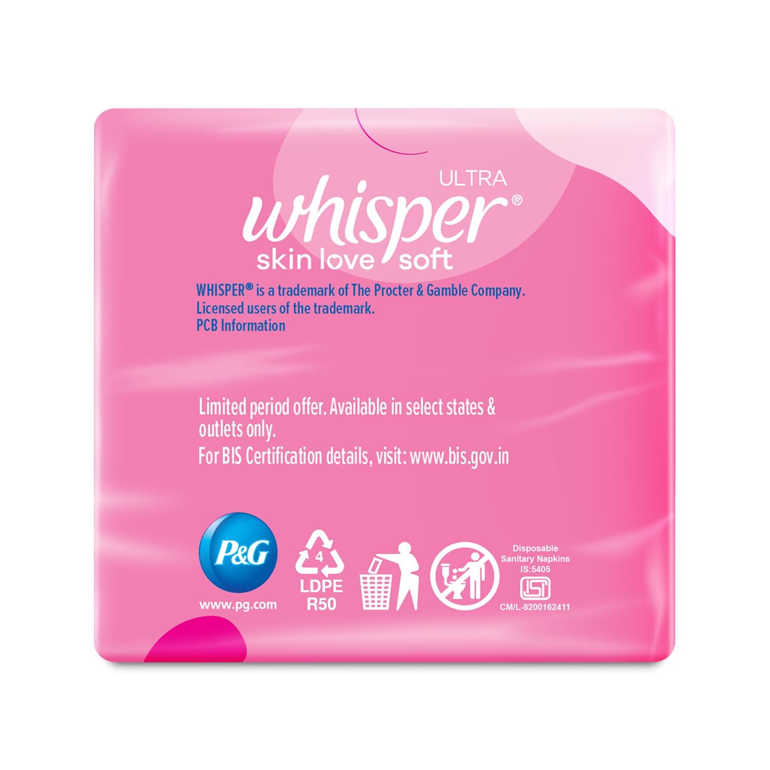 Whisper Ultra Skin Love Soft Sanitary Pads - XL (44 Count), 284mm | BUY1GET1FREE - Image 2