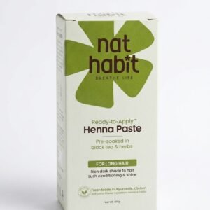 Nat Habit Ready-to-Apply Henna Paste (400g) – Pre-Soaked with Black Tea & Herbs for long hair