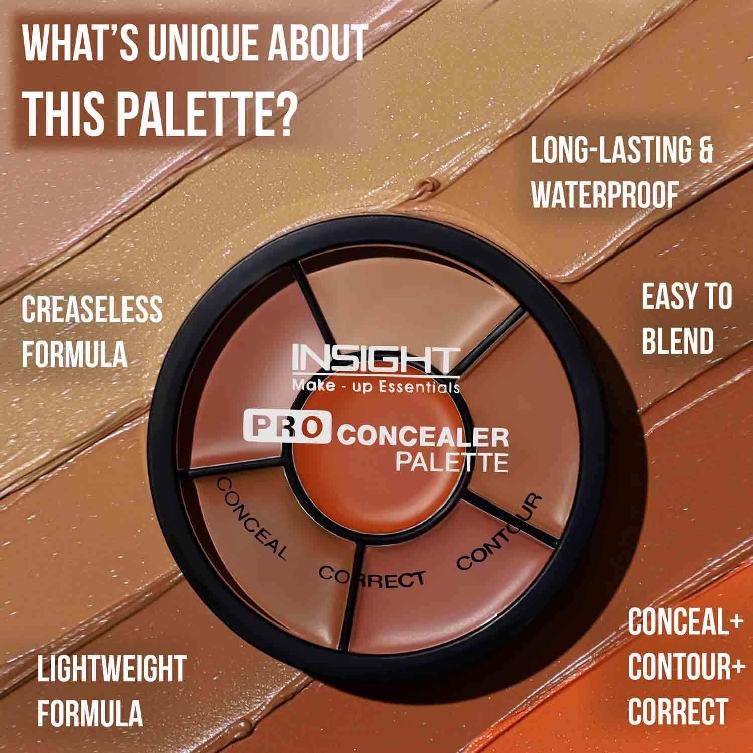INSIGHT Pro Concealer Palette – Shade Concealer | Makeup Wheel for Face | Satin–Matte Finish | 3-in-1 Conceal, Contour & Correct | Waterproof | Full Coverage | 15gm - Image 2