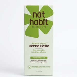 Nat Habit Ready-to-Apply Henna Paste (200g) – Pre-Soaked with Black Tea & Herbs for Short Hair