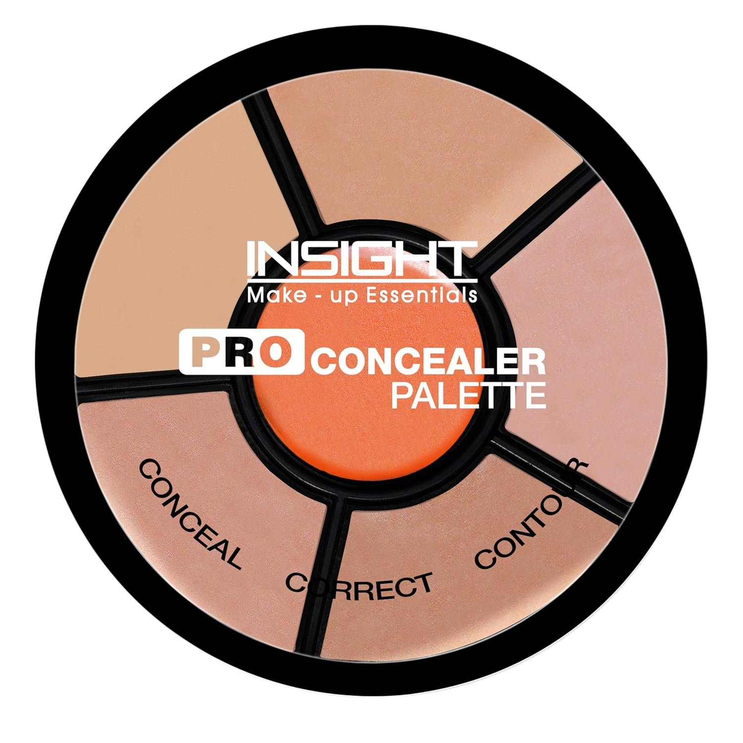 INSIGHT Pro Concealer Palette – Shade Concealer | Makeup Wheel for Face | Satin–Matte Finish | 3-in-1 Conceal, Contour & Correct | Waterproof | Full Coverage | 15gm