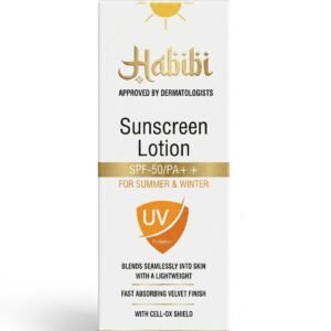 Habibi SPF-50 PA++ Sunscreen Lotion (75ml) – Lightweight Velvet Finish