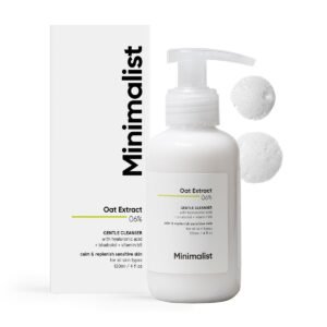 Minimalist Gentle Face Wash With 6% Oat Extract & Hyaluronic Acid For Sensitive Skin (Dry to Normal) | Sulphate Free | Non-Drying | Fragrance Free | Gentle Cleanser (120 ML)