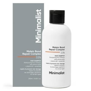 Minimalist Bond Repair Shampoo for Damaged & Chemically Treated Hair | Maleic Acid + Amino Acids + Ceramides | Strengthens Hair, Reduces Breakage | Sulfate-Free Repair Care | 250 ml