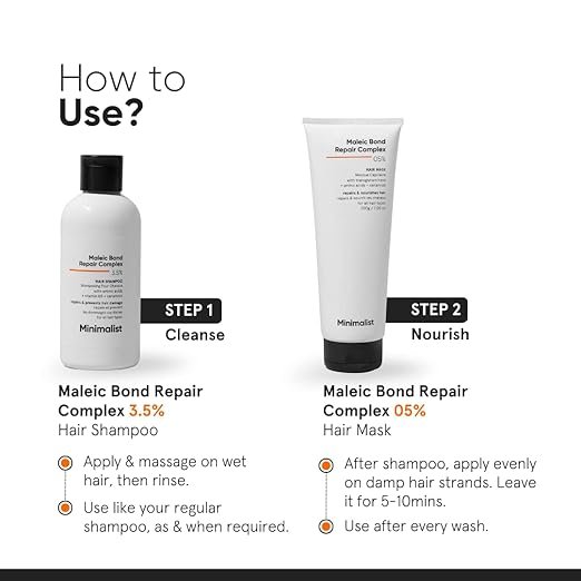 Minimalist Bond Repair Shampoo for Damaged & Chemically Treated Hair | Maleic Acid + Amino Acids + Ceramides | Strengthens Hair, Reduces Breakage | Sulfate-Free Repair Care | 250 ml - Image 2