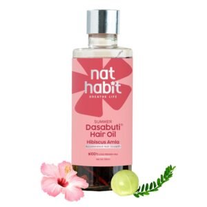Nat Habit Hibiscus Amla Hair Oil For Men & Women, Helps In Hair Growth & Thickness, For dry and frizz Hair, No Paraffin, Mineral Oil, Preservatives & Chemicals, 50ml