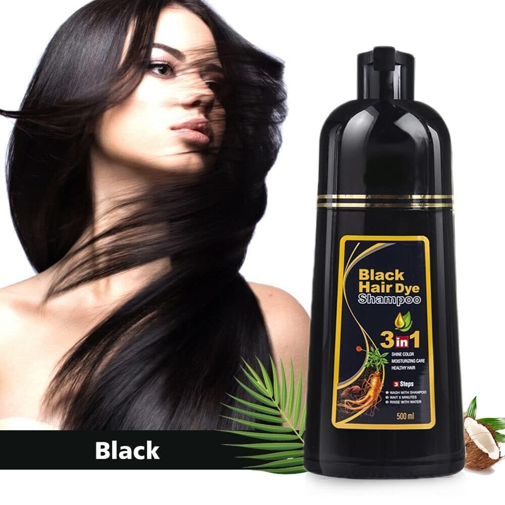 Velvetree Professional Black Hair Dye Shampoo for Men & Women | 3-in-1 Instant Hair Color, Shine & Conditioning (500ml) - Image 6
