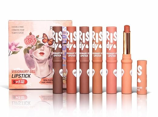 VARS LONDON ADS-PRO Paris Lady Visionary Gel Lipstick, 24H Fade-Proof, Non-Feathering, Matte Texture, Set of 6 Shades - Image 4