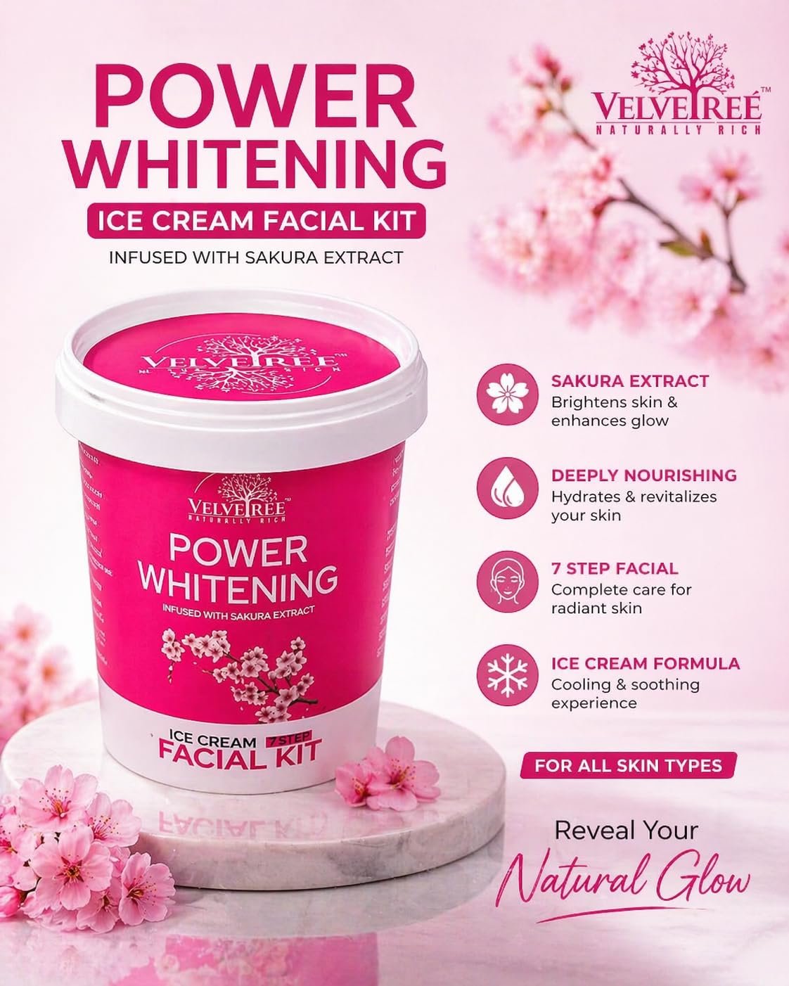 VELVETREE Power whitening Ice Cream facial kit - Image 3