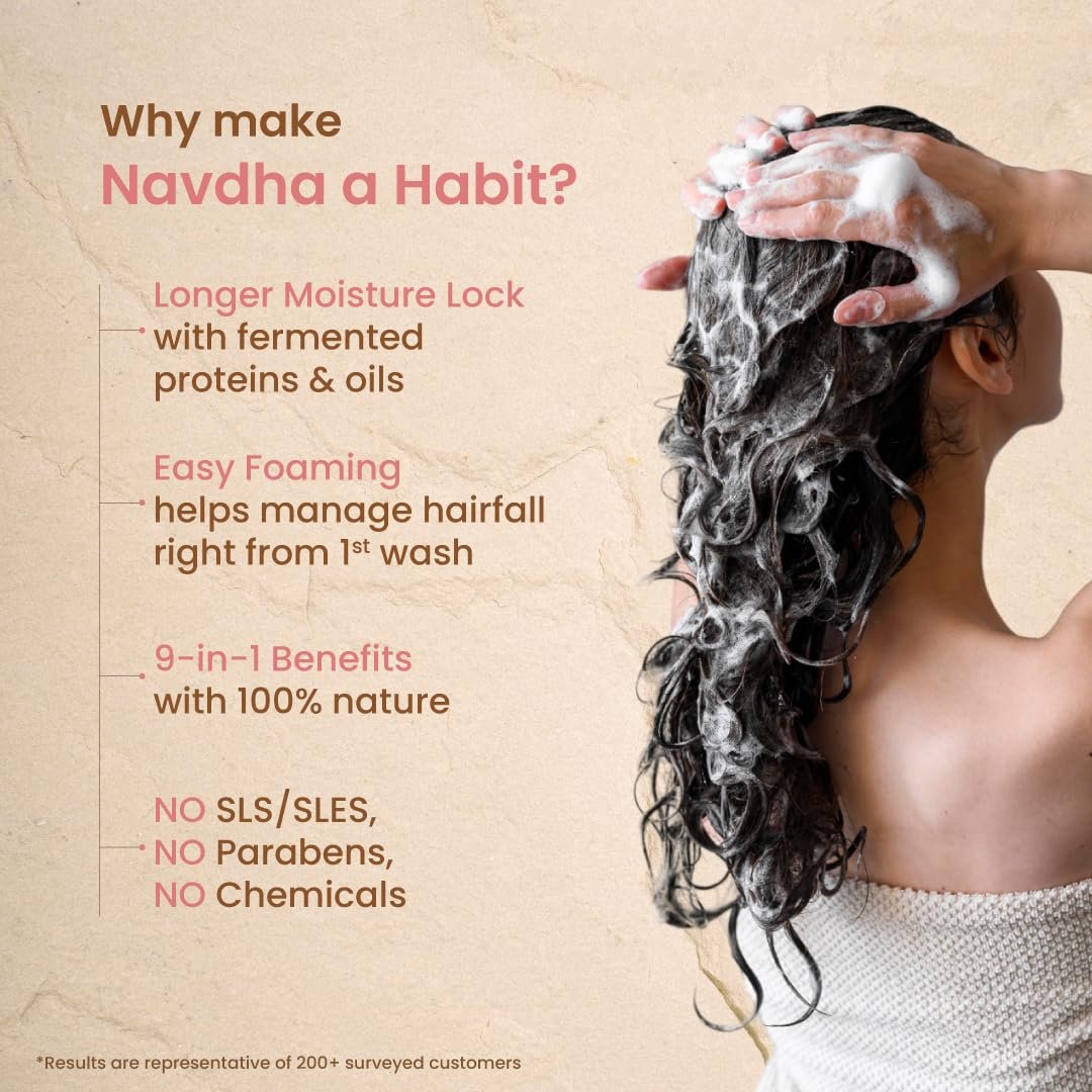 Nat Habit Hibiscus Navdha Shampoo for Hair Growth, Fermented Soy Gentle Cleanser for Long Thick Hair | Natural Shampoo with Amla For Women & Men, Sulfate Free| 250ml - Image 2