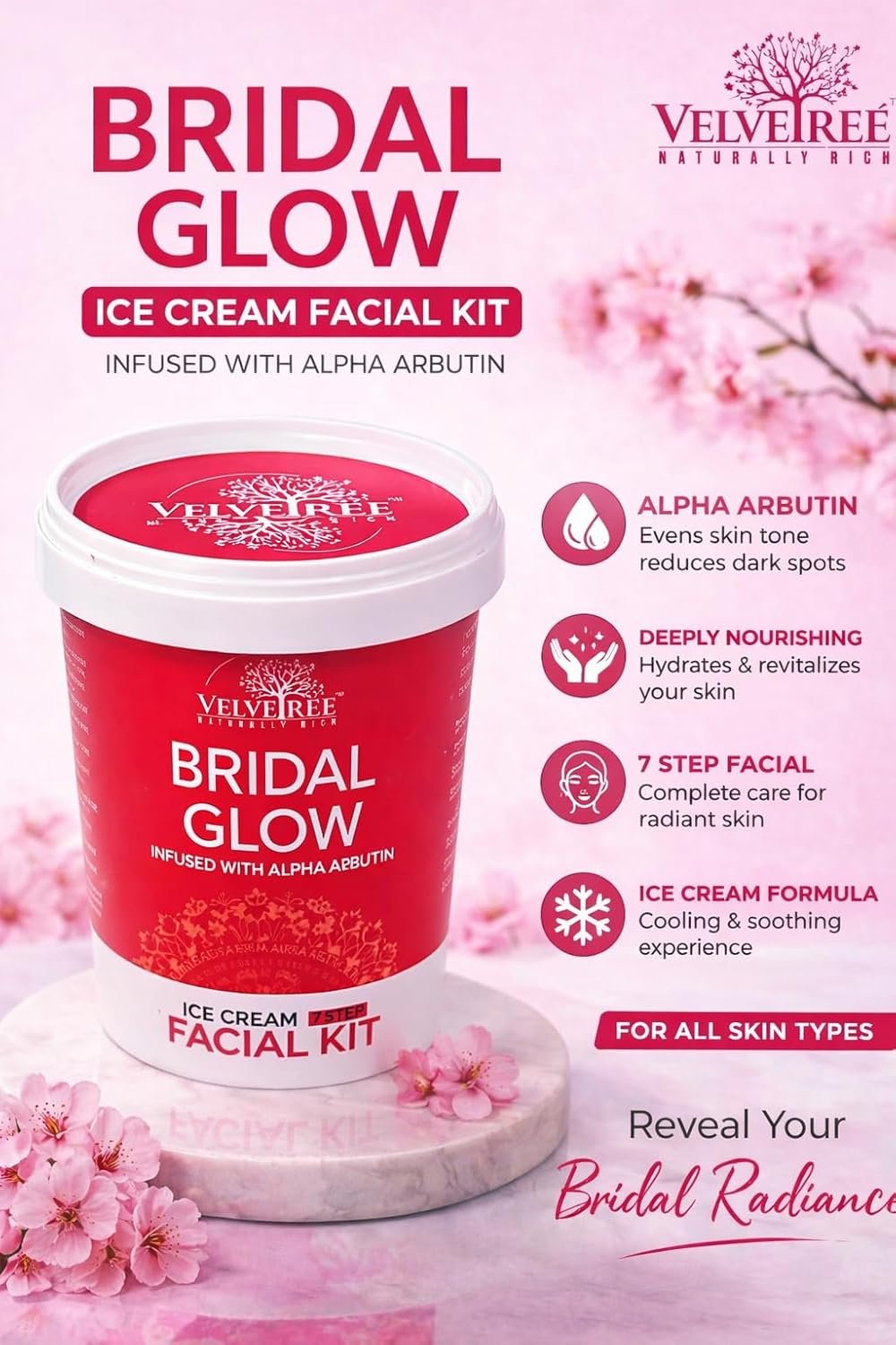 VELVETREE Bridal Glow Ice Cream facial kit - Image 3