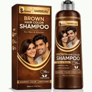 Sarbeau Brown Hair Color Shampoo 400ml