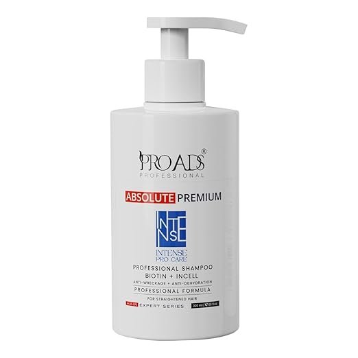PRO ADS Professional Intense Pro Care Shampoo with Biotin and Incell for Straightened Hair, Anti-Wreckage, Anti-Dehydration, 300ml