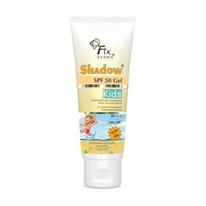 Fixderma Shadow Sunscreen SPF 50+ Gel for Kids PA+++ | Broad Spectrum Sunscreen for UVA & UVB Protection, Non-Greasy & Water Resistant - For Kids 2+ Years Age, 75gm