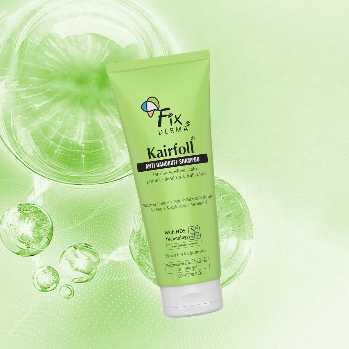 Fixderma Kairfoll Anti Dandruff Shampoo for Oily & Sensitive Prone Scalp | Piroctone Olamine & Salicylic Acid | Sulphate Free | Anti Fungal Shampoo for Women & Men - 100ml - Image 6