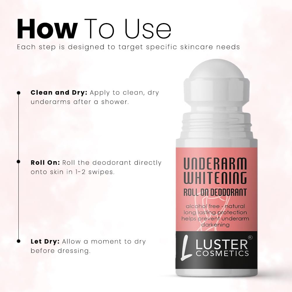 Luster Cosmetics Whitening Underarm Roll On Deodorant | Alcohol free | Helps Prevent Underarm Darkening | Helps Brighten & Lighten Armpits| Roll On Deodorant For Men & Women -50ml - Image 3