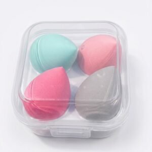 4-Piece Beauty Blender Set with Clear Storage Case – Multicolor