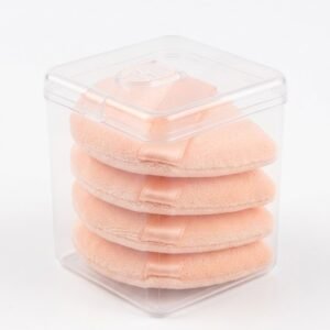Soft Velvet Triangle Makeup Puffs for Loose Powder (4 Pcs with Travel Box)