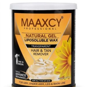 Maaxcy Professional Natural Gel Liposoluble Wax – Transparent Hair & Tan Remover (800ml)