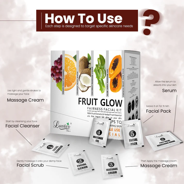 Luster Fruit Glow Fairness Facial Kit - 40g - Image 2