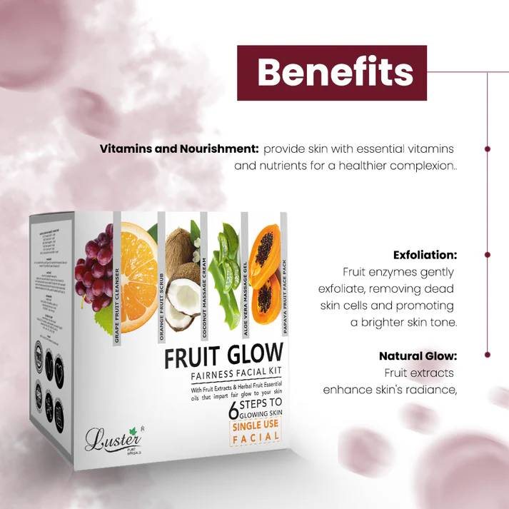 Luster Fruit Glow Fairness Facial Kit - 40g - Image 4