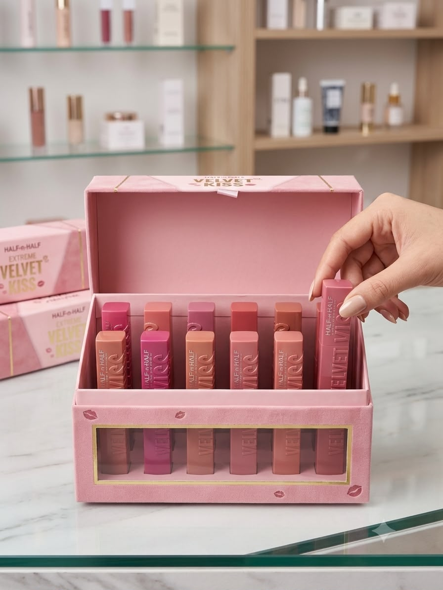 Half N Half Extreme Velvet Kiss Lipstick Set | Velvet Matte Finish | Highly Pigmented | Long-Lasting | NUDE SHADES - Image 2