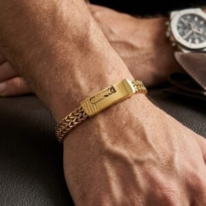 Men's Gold Mesh Chain Bracelet