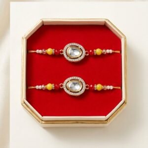 Royal Kundan & Bead Rakhi Set