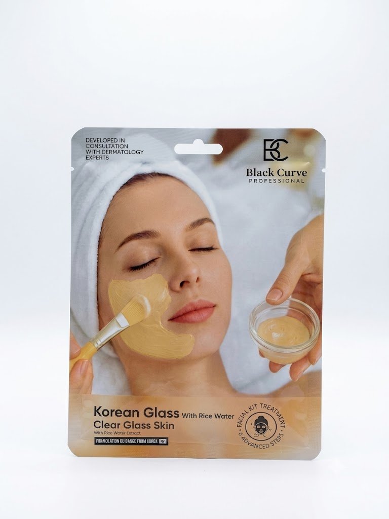Black Curve Professional Korean Glass Clear Glass Skin Facial Kit Treatment (With Rice Water)