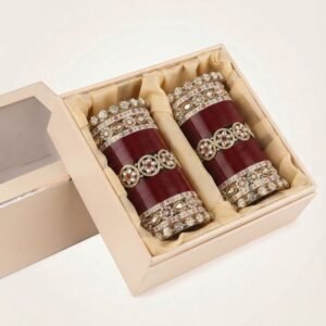 Royal Maroon Stone & Kundan Bridal Chooda Set