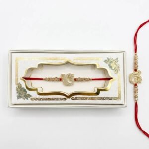 Ik Onkar Diamond-Studded Golden Metallic Rakhi for Brother