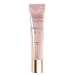 FACES CANADA Strobe Cream Mini- 18ml | Primer + Highlighter + Moisturizer | Shea Butter & Hyaluronic Acid | Intense Hydration | Flawless Radiant Dewy Skin | Illuminating & Glowing Makeup Base - Rose gold
