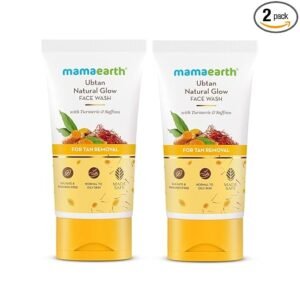 Mamaearth Ubtan Natural Glow Face Wash with Turmeric & Saffron | For Tan Removal & Skin brightening | SLS & Paraben Free | For All Skin Type | For Men & Women | 150 ml - pack of 2