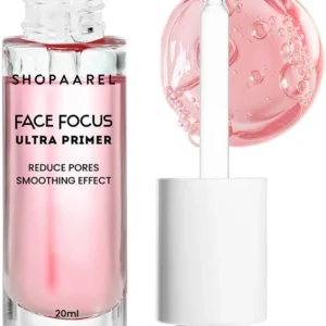 Shopaarel Face Focus Ultra Primer Reduce pores, Watermelon Extract, Oil Control- Pink, 20 ml